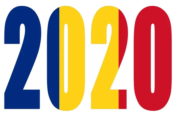 Números de banners isolados para o ano 2020 com um fundo branco, feliz ano novo . — Fotografia de Stock