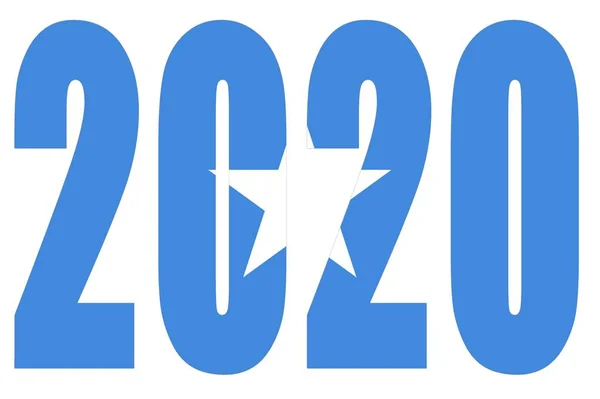 Isolated banners numeral for the year 2020 with a white background, happy new year. — Stock Photo, Image