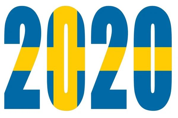 Ізольовані прапори цитуються на 2020 рік з білим тлом, з новим роком . — стокове фото