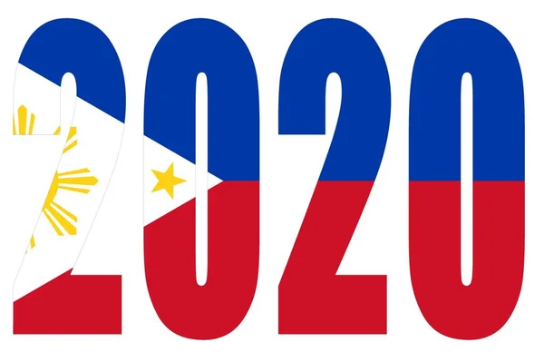 Angka banner terisolasi untuk tahun 2020 dengan latar belakang putih, tahun baru bahagia . — Stok Foto