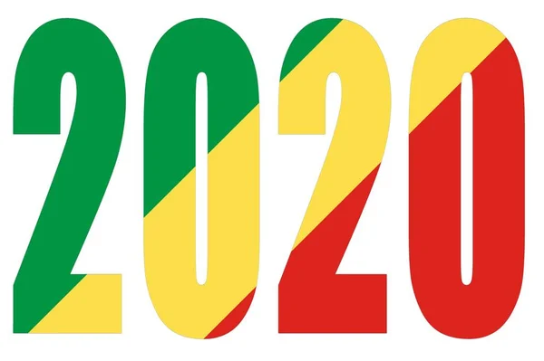 Isolated banners numeral for the year 2020 with a white background, happy new year. — Stock Photo, Image