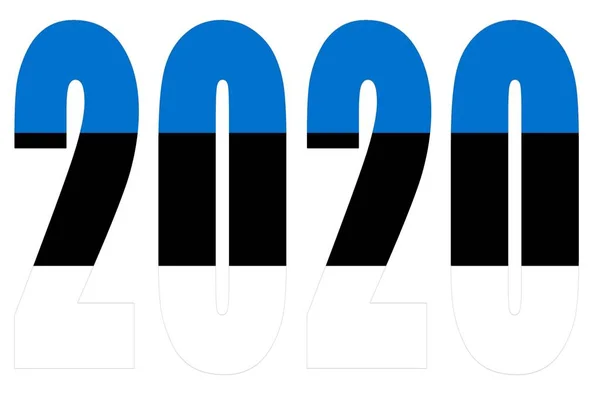 2020年数紙アートテキストデザイン 休日のイラスト — ストック写真