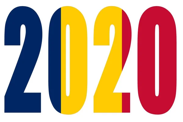 2020 Número Papel Arte Texto Design Ilustração Feriado — Fotografia de Stock