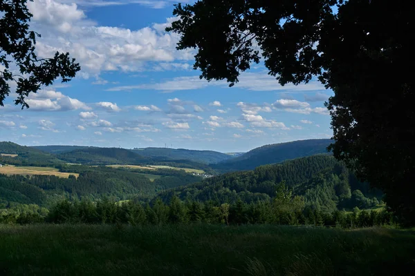 Panoramatická Fotografie Krajiny Vulkaneifelu Německo — Stock fotografie