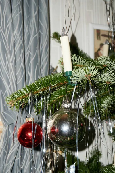 Kerstcompositie Met Kerstbal Decoratie — Stockfoto