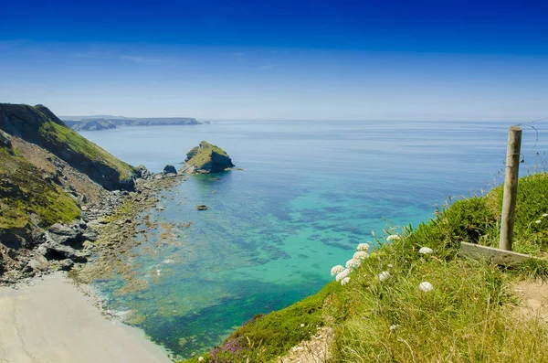 Hermoso Día Soleado Bassets Cove Cornwall Inglaterra —  Fotos de Stock