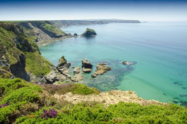 Bassets koyu, Cornwall, İngiltere'de güzel bir güneşli gün
