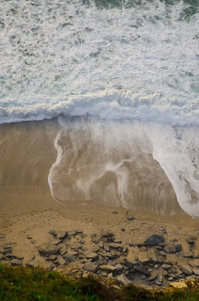 Golven Crashen Basset Baai Strand Cornwall Engeland — Stockfoto