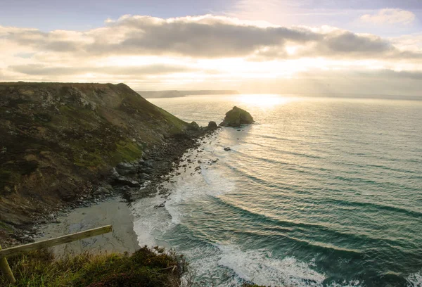 Atardecer Basset Cove Cornwall Inglaterra —  Fotos de Stock