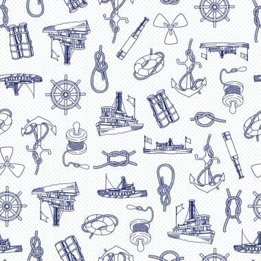Gemi desen illüstrasyon, eski bir gemi görüntü gösterimi bu sorunsuz bir şekilde kendini tekrarlar