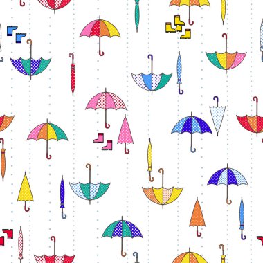 Şemsiye desen çizimi, yavru bir şemsiye tasarlanmış, sorunsuz bir şekilde devam etmek,