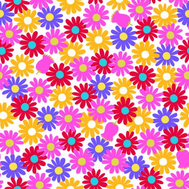 Çiçek illüstrasyon deseni, bir çiçek tasarlanmış, bu resim tekrar tekrar sorunsuz devam ediyor,