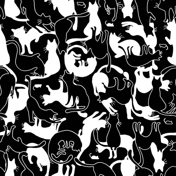 Hübsches Katzenmuster Ich Habe Die Abbildung Eines Hübschen Kätzchens Gemacht — Stockvektor