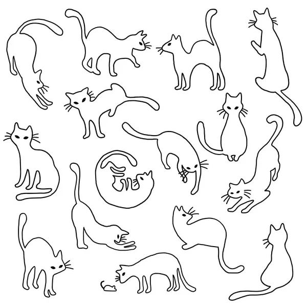 Graziosa Illustrazione Del Gatto Fatto Illustrazione Bel Gattino — Vettoriale Stock