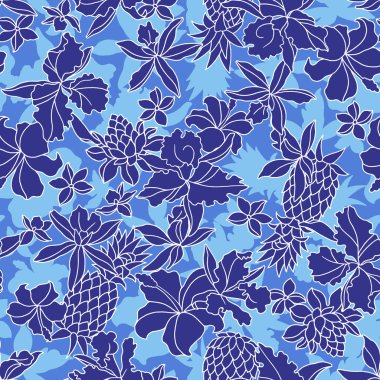 Bu resim tekrar tekrar devam ediyor tasarımı için bir tropikal çiçek tropikal çiçek patterni çekti,