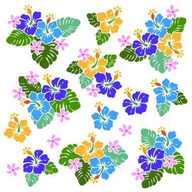 Hibiscus çiçek illüstrasyon, Hibiscus tasarlamak için çizdiğim,