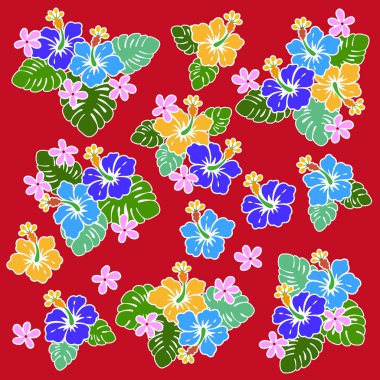 Hibiscus çiçek illüstrasyon, Hibiscus tasarlamak için çizdiğim,