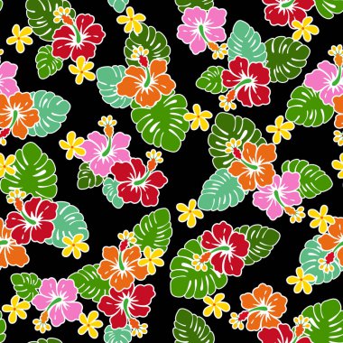 Hibiscus çiçek deseni, tasarlamak için ebegümeci drew, bu resim art arda, bir vektör iş devam ediyor.