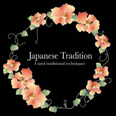 Japon tarzı çiçek dekorasyon çapı, ben Japon tarzı çiçek dekorasyon çerçeve yaptı