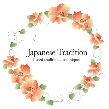 Japon tarzı çiçek dekorasyon çapı, ben Japon tarzı çiçek dekorasyon çerçeve yaptı