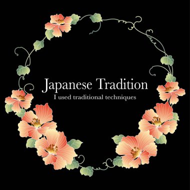 Japon tarzı çiçek dekorasyon çapı, ben Japon tarzı çiçek dekorasyon çerçeve yaptı