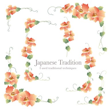 Japon tarzı çiçek dekorasyon çapı, ben Japon tarzı çiçek dekorasyon çerçeve yaptı