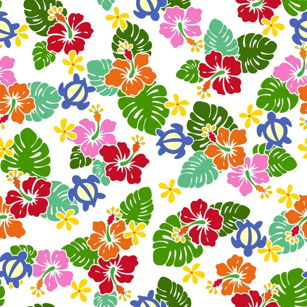 Hibiscus çiçek deseni, tasarlamak için ebegümeci drew, bu resim art arda, bir vektör iş devam ediyor.