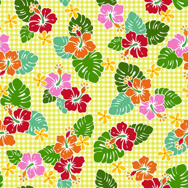 Patrón Flor Hibisco Dibujé Hibiscus Para Diseñarlo Esta Pintura Continúa — Vector de stock