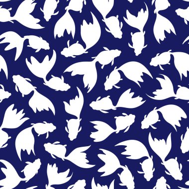 Japon balık desen stil, serbest çizimde bir Japon tarzı balık çekti, sorunsuz bir şekilde bu tekerrür,