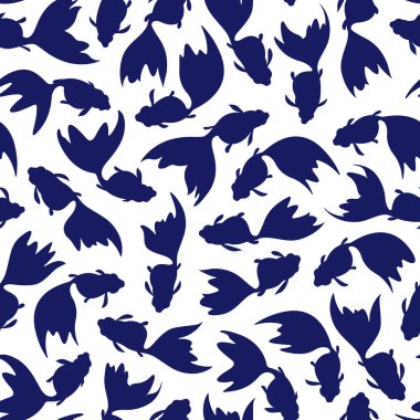 Japon balık desen stil, serbest çizimde bir Japon tarzı balık çekti, sorunsuz bir şekilde bu tekerrür,