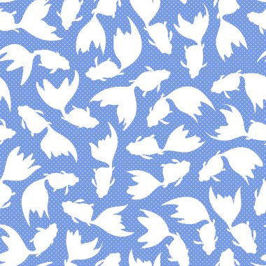 Japon balık desen stil, serbest çizimde bir Japon tarzı balık çekti, sorunsuz bir şekilde bu tekerrür,