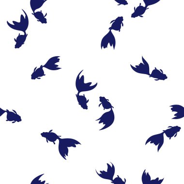 Japon balık desen stil, serbest çizimde bir Japon tarzı balık çekti, sorunsuz bir şekilde bu tekerrür,