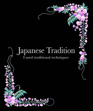 Japon tarzı wisteria dekorasyon çapı, ben Japon tarzı wisteria dekorasyon çerçeve yaptı