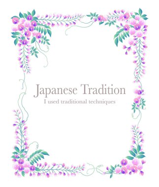 Japon tarzı wisteria dekorasyon çapı, ben Japon tarzı wisteria dekorasyon çerçeve yaptı