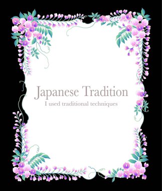 Japon tarzı wisteria dekorasyon çapı, ben Japon tarzı wisteria dekorasyon çerçeve yaptı