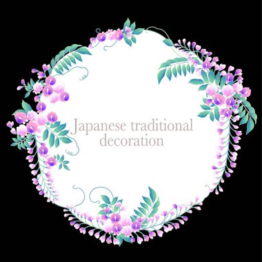 Japon tarzı wisteria dekorasyon çapı, ben Japon tarzı wisteria dekorasyon çerçeve yaptı,