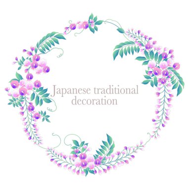 Japon tarzı wisteria dekorasyon çapı, ben Japon tarzı wisteria dekorasyon çerçeve yaptı,