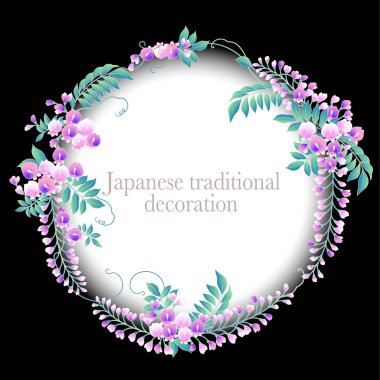 Japon tarzı wisteria dekorasyon çapı, ben Japon tarzı wisteria dekorasyon çerçeve yaptı,