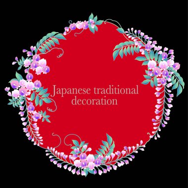 Japon tarzı wisteria dekorasyon çapı, ben Japon tarzı wisteria dekorasyon çerçeve yaptı,