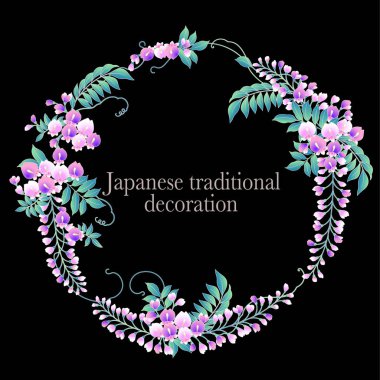 Japon tarzı wisteria dekorasyon çapı, ben Japon tarzı wisteria dekorasyon çerçeve yaptı,