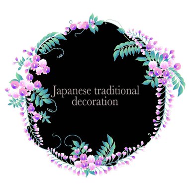 Japon tarzı wisteria dekorasyon çapı, ben Japon tarzı wisteria dekorasyon çerçeve yaptı,