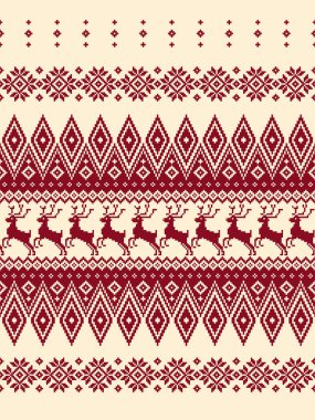 Nordic desen illüstrasyon. Geleneksel İskandinav desen tasarlanmış,