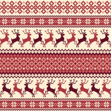 Nordic desen illüstrasyon. Geleneksel İskandinav desen tasarlanmış,