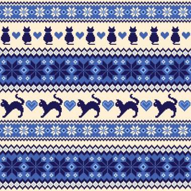 Nordic desen illüstrasyon. Geleneksel İskandinav desen tasarlanmış