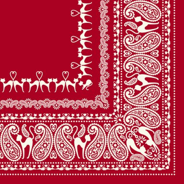 Bandana tasarım kedi, kedi kullanarak bandana, çizim değil, bir vektör çalışma,