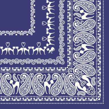 Bandana tasarım kedi, kedi kullanarak bandana, çizim değil, bir vektör çalışma,