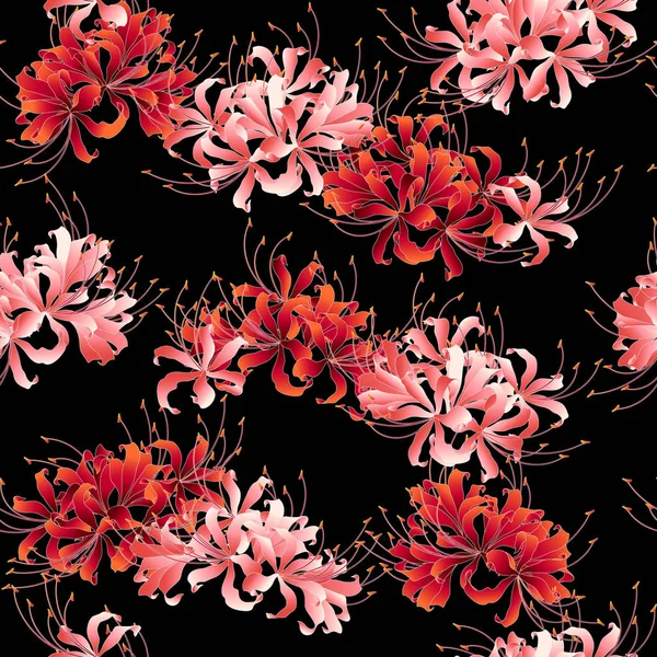 日式簇阿玛丽利斯图案 设计一种日式簇阿玛丽利斯 用于和服 — 图库矢量图片