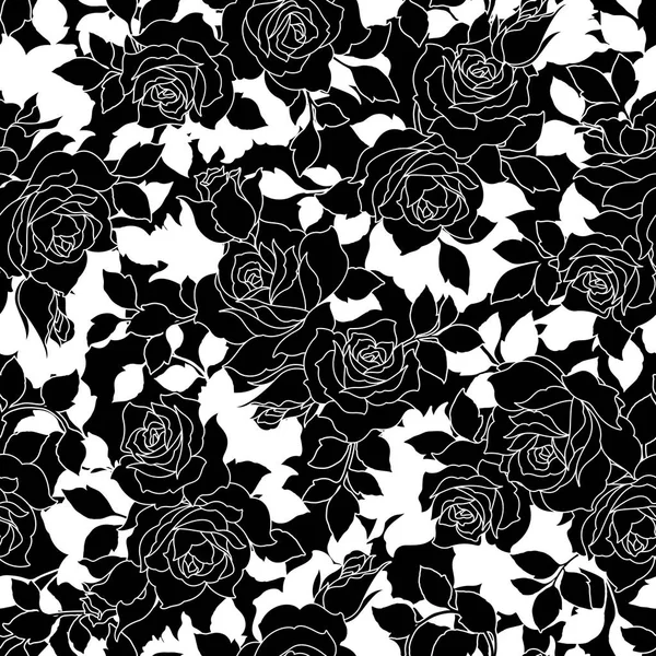 Rózsa Ábra Minta Azt Tervezték Egy Rózsát Festmény Továbbra Többször — Stock Vector
