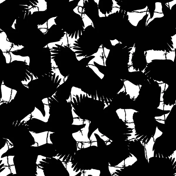 Musterillustration Der Krähe Ich Habe Eine Krähe Einer Silhouette Illustration — Stockvektor