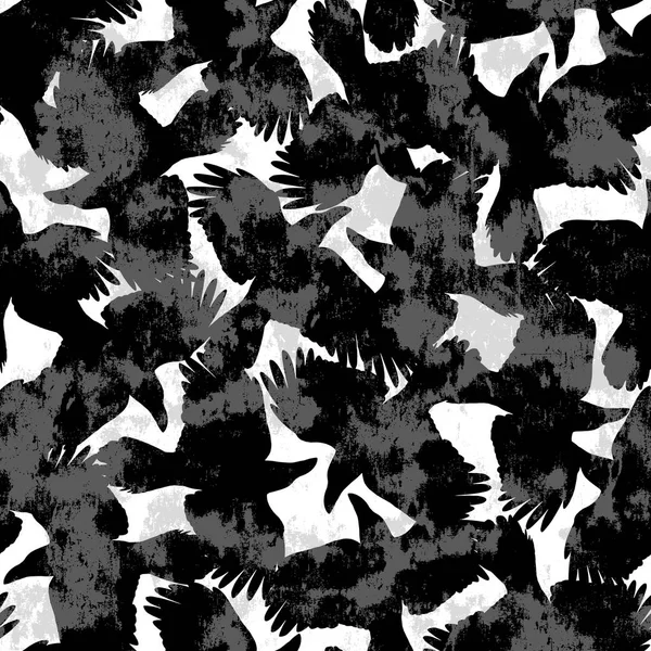 Illustration Modèle Corbeau Fait Corbeau Une Illustration Silhouette Continue Toute — Image vectorielle